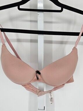 Vintage Y2K Marilyn Monroe Intimates Womens Sz 34B Padded Push Up Bra Pink